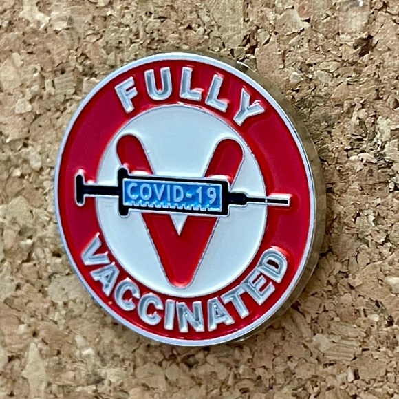 Fully Vaccinated COVID-19 Enamel Pin - Picture 2 of 6